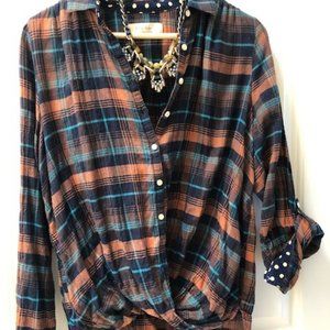 ANTHROPOLOGIE Wrap Front Blouse (S)